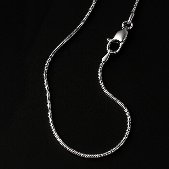 925 Sterling Silver 1MM Round Snake Chain Necklace for Women – Italian Silver Ne - Picture 4 of 7